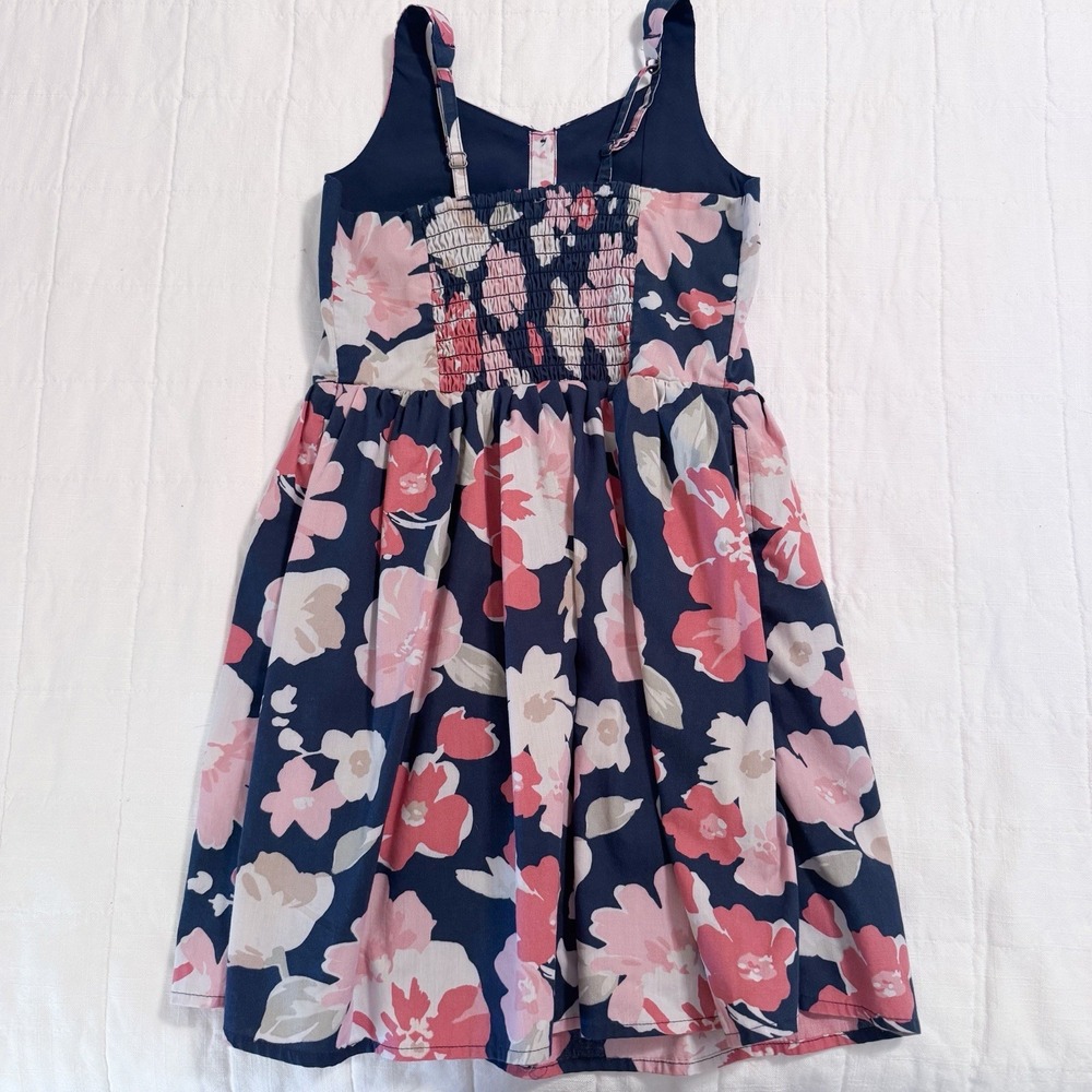 Abercrombie Kids Drop-Waist Poplin Dress Floral Girls Size 7/8 EUC Adjustable - Picture 8 of 9